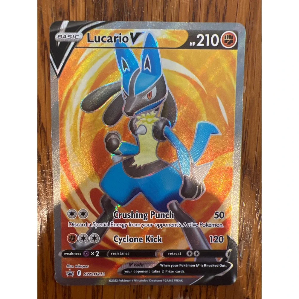 Pokemon Lucario V SWSH213 Full Art Holo Black Star Promo Sword & Shield Card